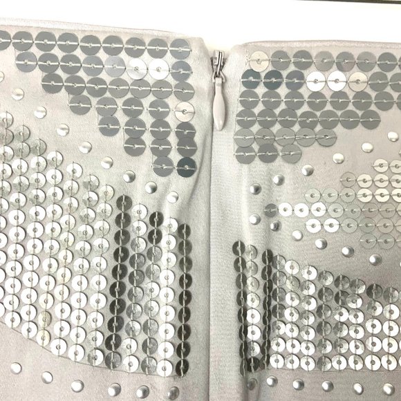 New WHBM Gray Silver Sequin Pencil Skirt Size 8 - Picture 16 of 16